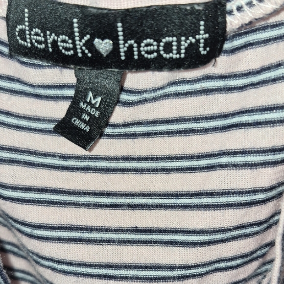 Derek Heart Cold Shoulder Pink Black and White Striped Tank Top - Picture 2 of 2